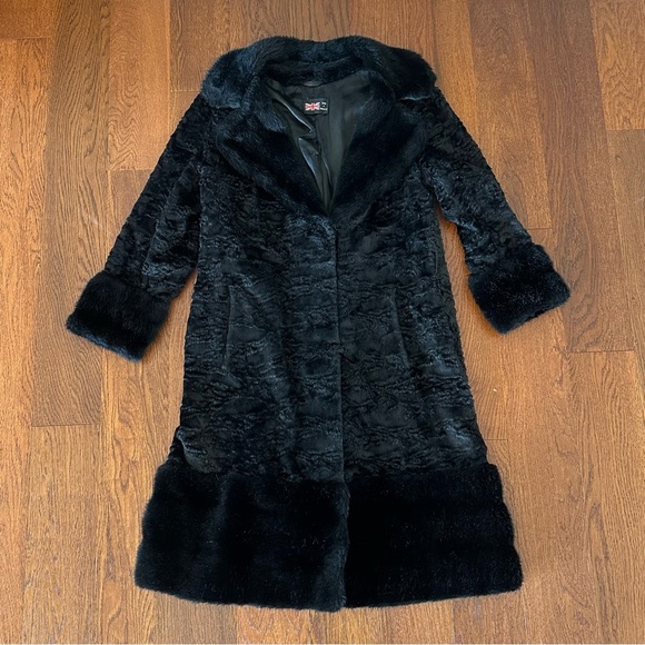 Vintage Black Faux Fur Coat by Rosewin - Picture 12 of 12